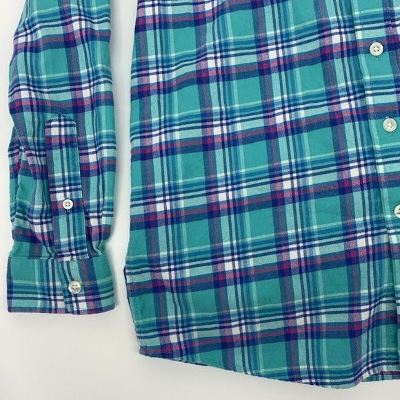 Girl's Vineyard‎ Vines L/S Button Down Whale Shirt Teal/Pink/White Plaid L (16) - Picture 2 of 10